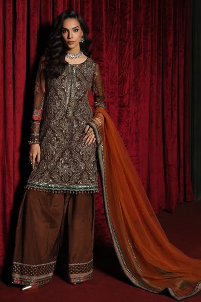 Charizma Luxury Chiffon Embroidery Collection 3 Piece Unstitched / Stitched