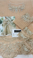 Maria B Luxury Net Skin Hand Work Embroidered Saree Unstitched / Stitched