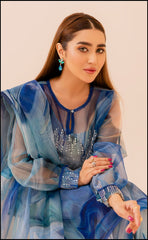 Serene Blue Luxury Silk Collection Embroidered 3 piece Unstitched