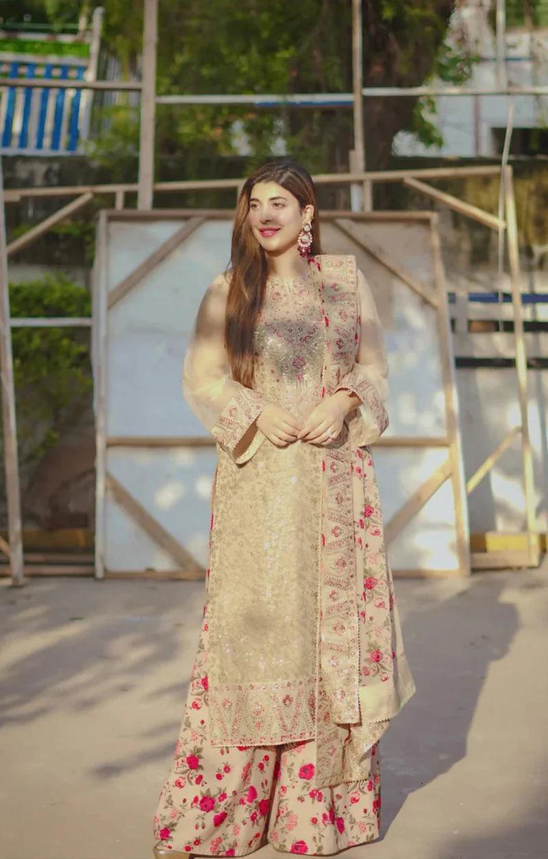 Aneela's Luxury Organza Emb Collection 3 Piece Unstitched