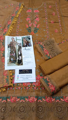 Aneela's Luxury Lawn Chikan Kari Embroidered 3 Piece Unstitched / Stitched