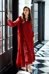 Azure Luxury Chiffon Embroidered 3 Piece Unstitched