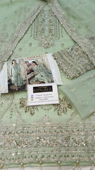 Gulaal Wedding Collection Embroidered Net Dress Hand Work 3 Piece Unstitched