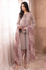 Jazmin Luxury Chiffon Embroidered 3 Piece Unstitched