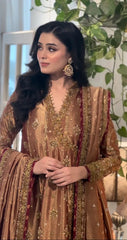 Haris Shakeel Rose Gold Embroidered Mysoori Collection 3 Piece Unstitched / Stitched