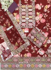 Aneela's Luxury Silk Emb Collection Digital Printed 3 Piece Unstitched