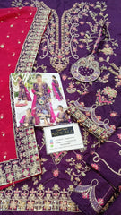 Farha Talib Aziz Wedding Festive Raw Silk Hand Made Collection Unstitched / Stitched