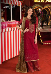 Asim Jofa Embroidered Luxury Chiffon 3 Piece Unstitched