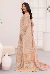 Adan Libas Chantelle Organza Collection Peach Jasper 3 piece Unstitched