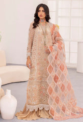 Adan Libas Chantelle Organza Collection Peach Jasper 3 piece Unstitched