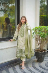 Aneela's Luxury Lawn Emb Collection 3Piece Unstitched / Stitched