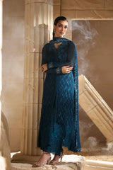 Azure Luxury Chiffon Embroidered 3 Piece Unstitched / Stitched