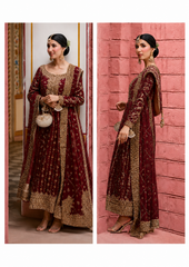 Haris Shakeel Embroidered raw silk Collection 3 Piece Unstitched / Stitched