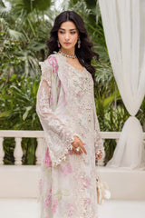 Maria B White Embroidered Chiffon Luxury 3 Piece Unstitched