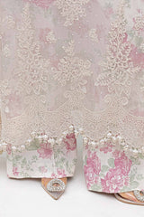 Maria B White Embroidered Chiffon Luxury 3 Piece Unstitched / Stitched