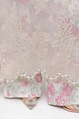 Maria B White Embroidered Chiffon Luxury 3 Piece Unstitched