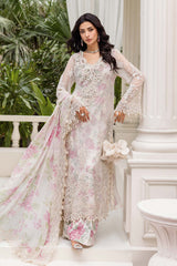 Maria B White Embroidered Chiffon Luxury 3 Piece Unstitched