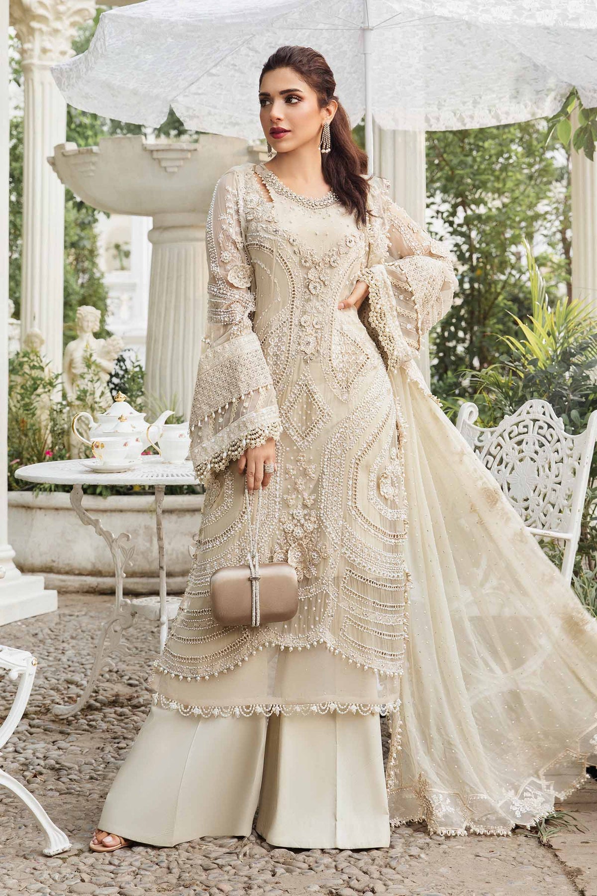 Mariaa B Luxury Chiffon Embroidered Collection 3 Piece Unstitched / Stitched