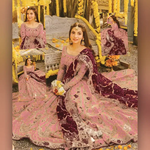 Dananeer Wedding Collection Net Embroidery 3 piece Unstitched / Stitched