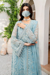Flossie Luxury Embroidered Chiffon 3 Piece Unstitched / Stitched