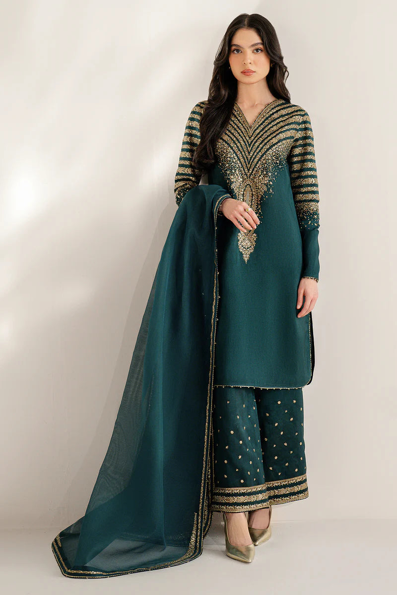 Jazmin Embroidered raw silk Collection 3 Piece Unstitched / Stitched