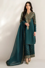 Jazmin Embroidered raw silk Collection 3 Piece Unstitched / Stitched