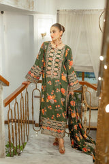 Aneela's Luxury Silk Emb Collection Digital Printed 3 Piece Unstitched
