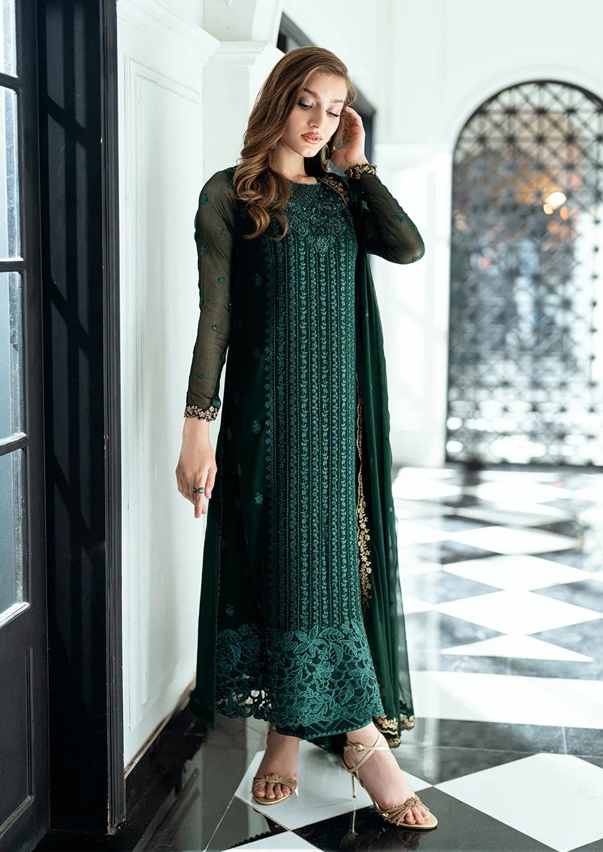 Azure Ensembles Chiffon Collection 3 piece Unstitched