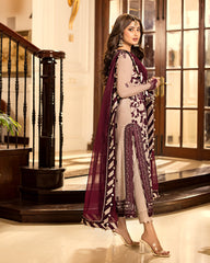 Asim Jofa Luxury Chiffon Embroidered 3 piece Unstitched