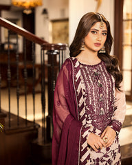 Asim Jofa Luxury Chiffon Embroidered 3 piece Unstitched