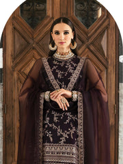 Afrozeh Luxury Velvet Embroidered 3 Piece Unstitched