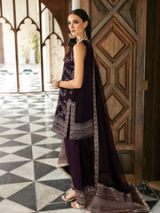 Afrozeh Luxury Velvet Embroidered 3 Piece Unstitched