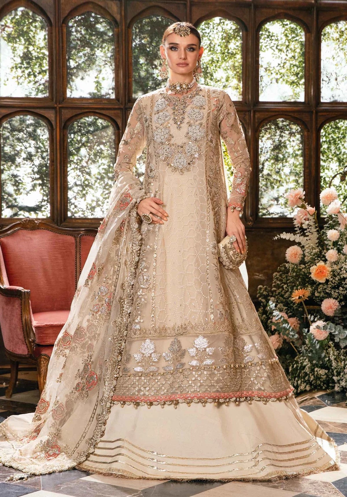 Maria B Luxury Organza Embroidered 3 Piece Unstitched
