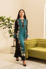 Lulusar Sea Green Luxury Silk Dress Embroidered 3 Piece Unstitched