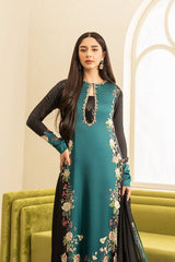 Lulusar Sea Green Luxury Silk Dress Embroidered 3 Piece Unstitched