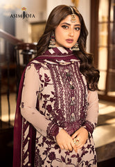 Asim Jofa Luxury Chiffon Embroidered 3 piece Unstitched