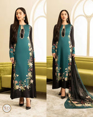 Lulusar Sea Green Luxury Silk Dress Embroidered 3 Piece Unstitched