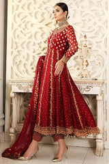 Ayesha Imran Red Maxi Embroidery Luxury Chiffon 3 Piece Unstitched