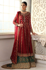 Ayesha Imran Red Maxi Embroidery Luxury Chiffon 3 Piece Unstitched