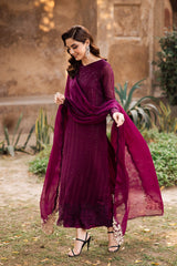 Azure Luxury Chiffon Dress GARNET MAJESTY Embroidered 3pcs Unstitched