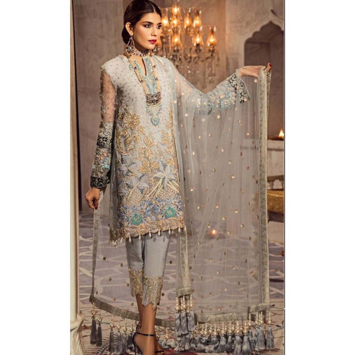 Anaya By Kiran Chaudhary Exclusive Net Dress Formal Collection Nilofer 3 piece Unstitched