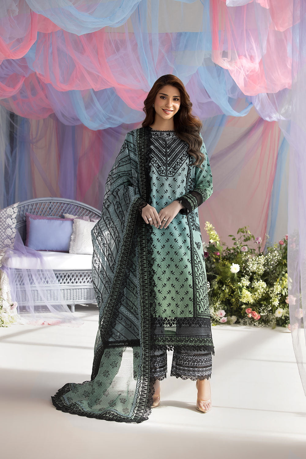 Sobia Nazir Lawn Chikan Kari Collection 3 Piece Unstitched