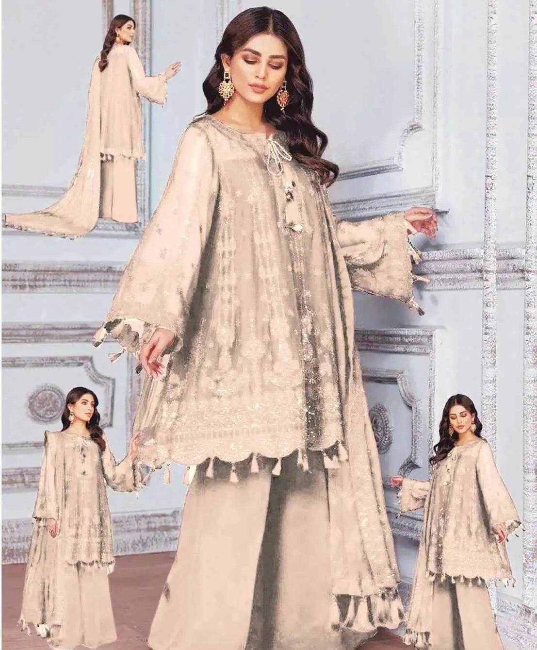 Alizeh Luxury Wedding Embroidered Chiffon 3 piece Unstitched