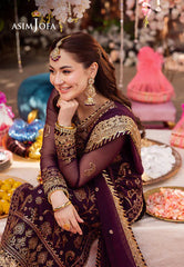 Asim Jofa Luxury Chiffon Embroidered 3 piece Unstitched