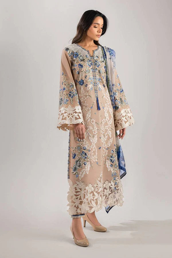 Mushq Luxury Cotton Embroidered 3 Piece Unstitched / Stitched