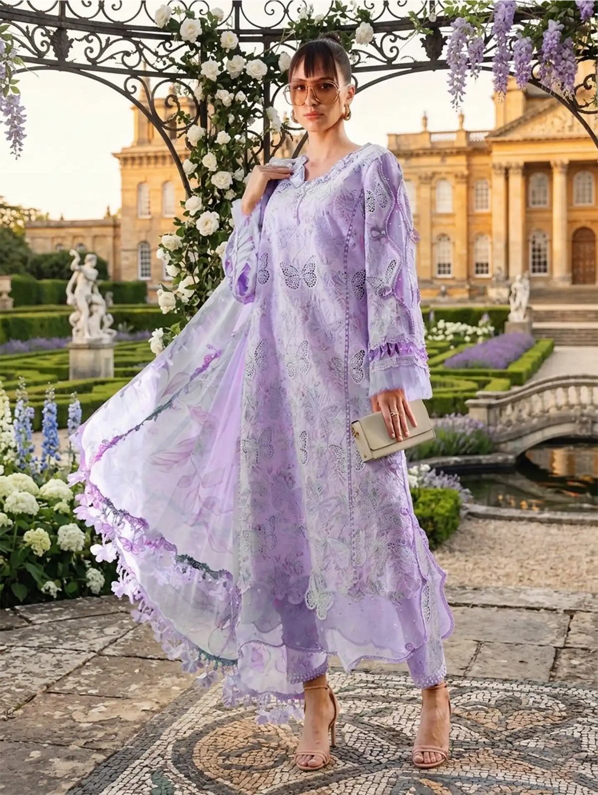 Maria B Luxury Lawn Embroidered 3 piece Unstitched / Stitched