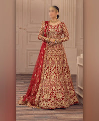 Bridal Luxury Net Maxi Embroidered 3 Piece Unstitched