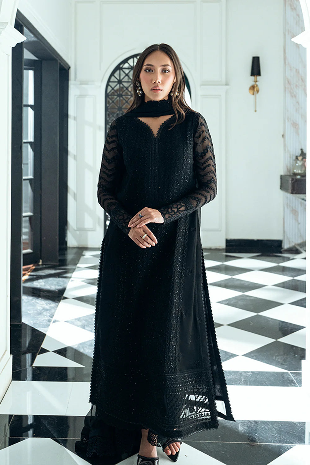 Azure luxury Chiffon Embroidered 3 Piece Unstitched / Stitched