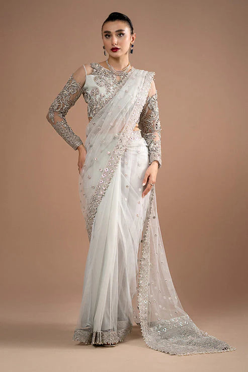 Imrozia Luxury Net Hand Work Embroidered Saree Unstitched