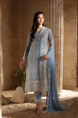 Azure Luxury Embroidered Chiffon 3 Piece Unstitched / Stitched